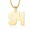 LuxglitterLin Gold Number 94 Necklace Athletes Baseball Number Stainless Steel