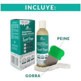 Shampoo De Piojos Con Tea Tree + Neem Incluye Gorra Y Peine