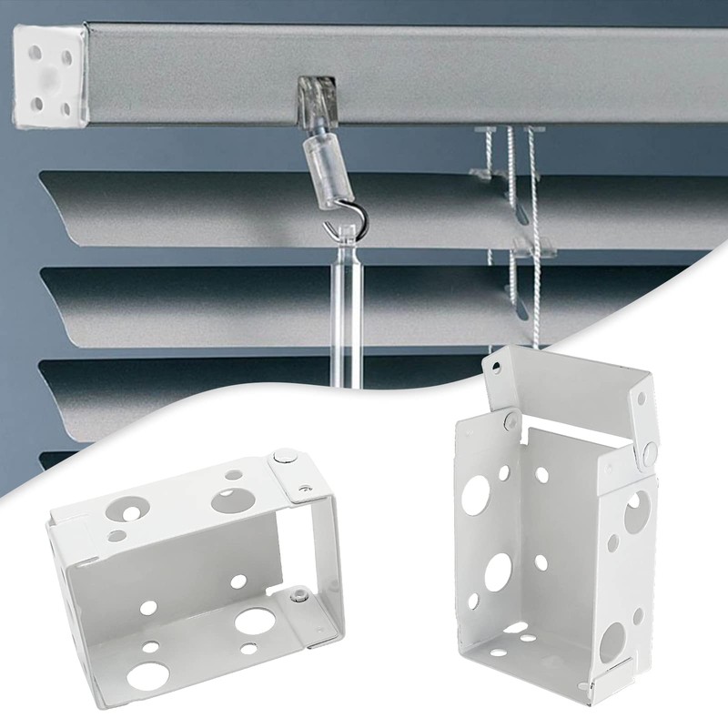 Waziaqoc 6PCS Blind Brackets, 2.5 Inch White Low Profile Box