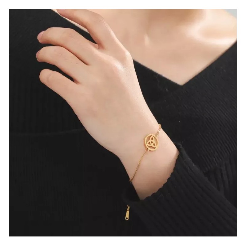 COLIBRI ALEGRE Pulsera Nudo De Bruja Mediana Dorado