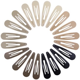Cptots 20 PCS Metal Snap Hair Clips Water Drop No Slip Hair Barrettes for Women Medium Hair Clips For Thick And Thin Fine Hair,Matte Black Beige Gradient Brown,2.36 x 0.6 Inches.