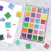 DazSpirit 24 Colours Ink Pads, Non-Toxic Rainbow Stamp Pad, Fingerprint
