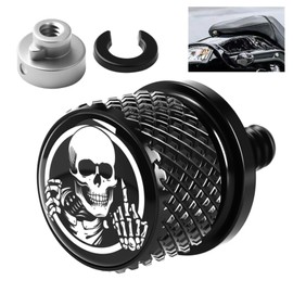 Stainless Knurled Fender Seat Bolts Screw and Nut Kit 1/4"-20, Motorcycle Seat Bolt Compatible with Harley Davidson Touring Sportster Softail Dyna CVO Fatbob Street Glide 1996-2025 (Black)