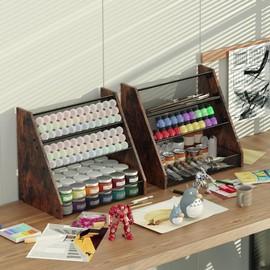 Alytree Paint Holder Organizer for Citadel Paints, Wooden Paint Rack Stand- Holds up to 168 Bottles, Painting Organizers and Storage for Vallejo Warhammer Tamiya Army Painter