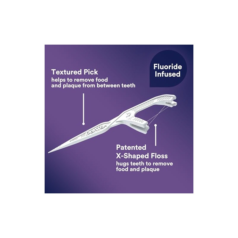 DenTek Cross Flosser - Púas de hilo dental para control