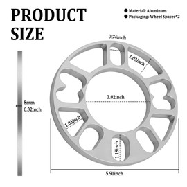 YGDMD 2PCS 8mm Wheel Spacers for Car,PCD 98-120mm Wheel Spacer for Gap Adjustment,Professional Wheels Adapters & Spacers Fit 4x100 4x114.3 5x114.3 5x112 5x108 4/5 Cam Lugs