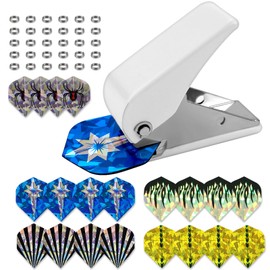 TYBYBB Dart Accessories Dart Flight Hole Punch with 100 Metal O Rings, Flights Darts, Darts Accessories, White