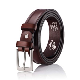 BeComfy Men's Belt 100% Leather Suit Leather Belt Men Genuine Leather Belt with Buckle Suit Belt Leather Belt Brown Black Width 30 mm Length 90-120 cm, Pg02 Brown