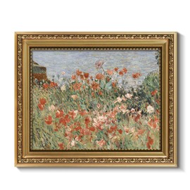 ARPEOTCY Vintage Gold Framed Wall Art, Retro Garden Shoals Sea Sky, 8x10 inch Small Canvas Prints Artwork with Antique Frame, Victorian Wall Paintings Decor for Living Room Bedroom Gallery Shelf