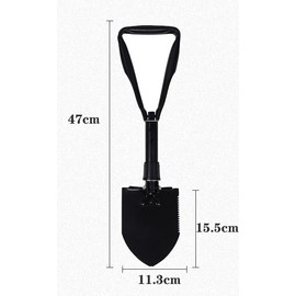 Large 47 cm Multifunctional Folding Shovel, Folding Shovel with Storage Bag, Camping Shovel for Shoveling, Digging, Cutting, Planing, Sawing Wood, Folding Shovel