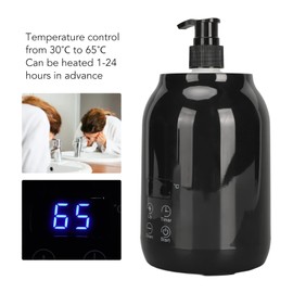 Asixxsix Massage Oil Warmer, Digital LED Display, Electric Lotion Warmer Dispenser, 30 °C to 65 °C, Temperature Control, Single Bottle Massage Oil Warmer with Pump Heads for Home Spa