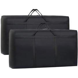 Large Storage Bags, 2 Pcs 90L Waterproof Luggage Bag Waterproof Heavy Duty 600D Oxford Moving Bags For Bedding Duvets Pillows Laundry Clothes or Moving home 80x45x25CM Black