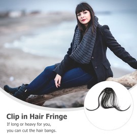 Beavorty Piece Hair Clip for Women Braided Hair Clips French Hair Pin Bang Hair Clip Brown Wigs for Women Fake Ponytail Clip in Hair Fake Bangs Short Hair Wigs Miss Air Bangs Extension Cord