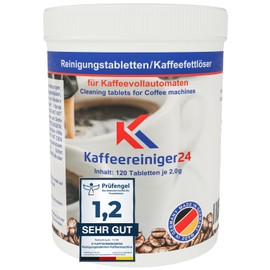 K Kaffeereiniger24 cleaning tablets for fully automatic coffee machines and sieve carrier, suitable for Jura, Siemens, Melitta, Krups. Made in Germany.