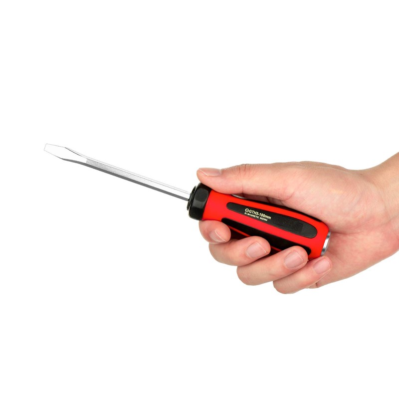 Jetech Striking Cap Go-Through Slotted Screwdriver, S2 Steel Flathead with