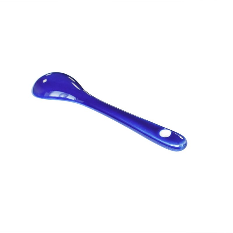 Lotatheta Blue 10 pcs Porcelain Egg Spoons Ceramic Spoons 4.7