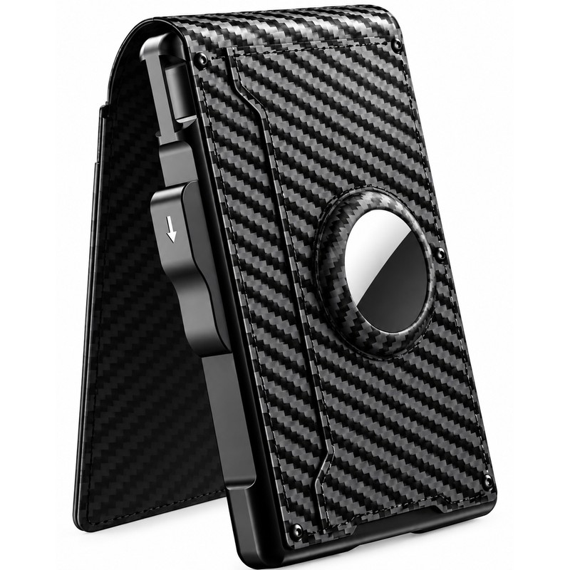 RFID Blocking Carbon Fiber Wallet for Cards and Cash -