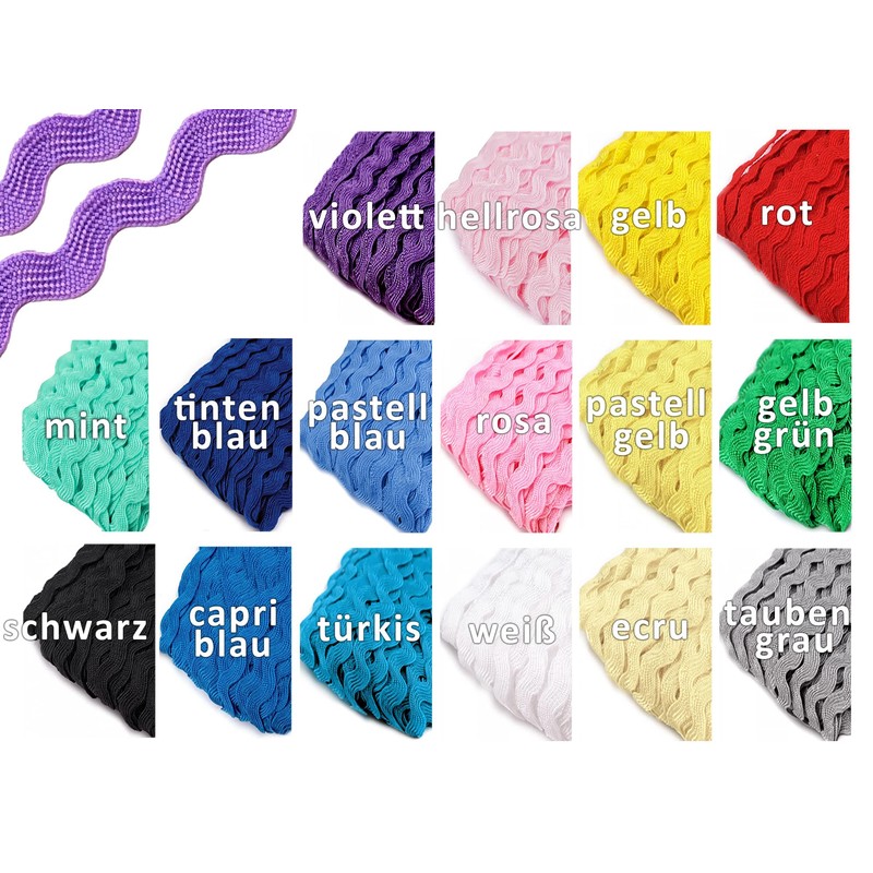 25 m Zigzag Braid Border on Card, 5/9 mm Wide,
