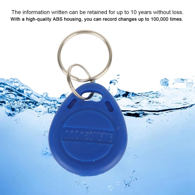 100 Pcs Blue Keychains RFID Proximity Card Key for Access