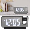 Projection Alarm Clock USB Rechargeable White Light Snooze Function Adjustable