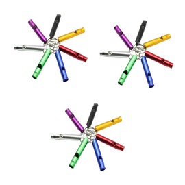 Kisangel 3sets Portable Emergency Whistle Aluminum Alloy Survival Tool for Hiking Camping Keychain (Random) 6pcs*3