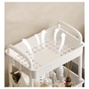 3-Tier Plastic Rolling Utility Cart Storage Cart Organizer with Wheels
