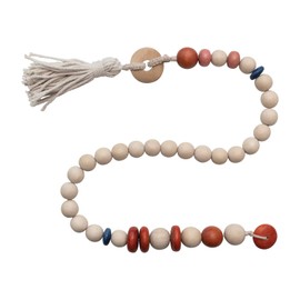 Creative Co-Op Wood Bead Cotton Tassel Garland, 34" L x 1" W x 2" H, Multicolor