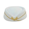 NUOBESTY Bow White Beret Hat Cap Vintage British Stewardess Hat
