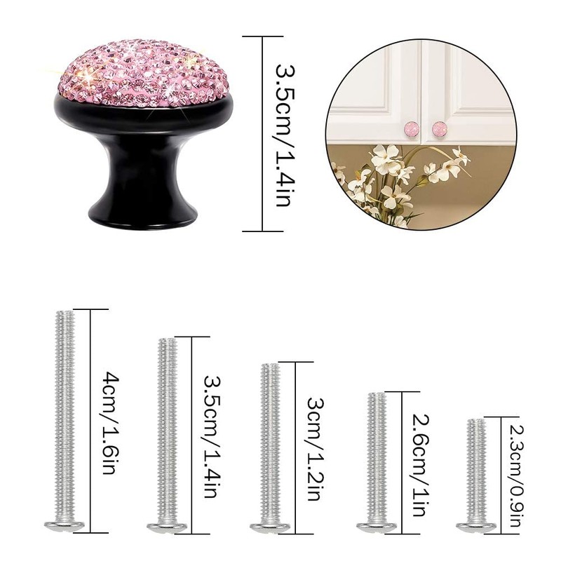 SAVORI Decorative Drawer Knobs, Designed Crystal Cabinet Knob Bling Rhinestone