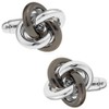 シルバー&ガンメタ ノット カフス カフスボタン カフリンクス n02097