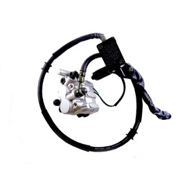 Front Hand Hydraulic Disc Brake Master Cylinder Caliper Assembly with New Brake Pads for 50cc 110cc 150cc 250cc GY6 Scooter Moped