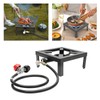 8000W Camping Single Burner Stove, Adjustable 0-20Psi Regulator Hose,9.84'' Portable