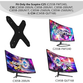 IFCASE Quick Attach VESA Adapter Plate Bracket for Sceptre C25 C30 C34 - C345B C305W C305B C255B Series Monitors (Black)