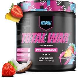 Redcon1 Total War - Pre entrenamiento, Boost Energy, Aumenta la resistencia y el enfoque, Beta-alanina, 350 mg de cafeína, malato de citrulina, potenciador de óxido nítrico - Keto Friendly (Vice City)