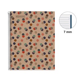 Miquelrius - 100% Recycled Notebook, 1 Colour Strip, A4, 80 Horizontal Ruled Sheets, 80g Paper, 4 Holes, Recycled Card Cover, Eco Confetti Design
