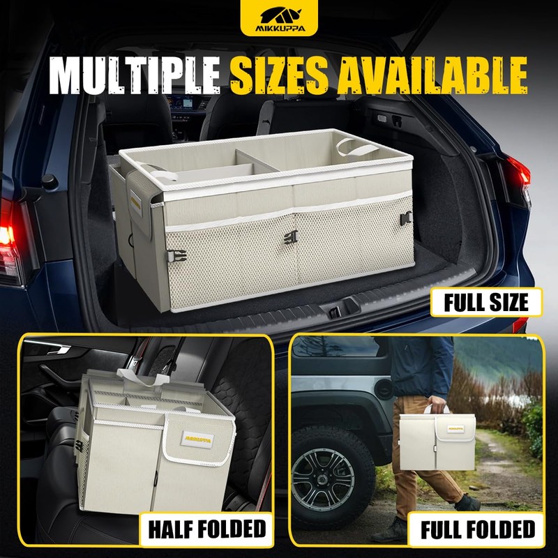 MIKKUPPA Car Trunk Organizer - 65L Collapsible Trunk Organizer with