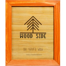 Rustic Wooden Picture Frame 11x14-100% Natural Solid Eco Distressed Wood for Wall Mounting Photo Frame - Orange