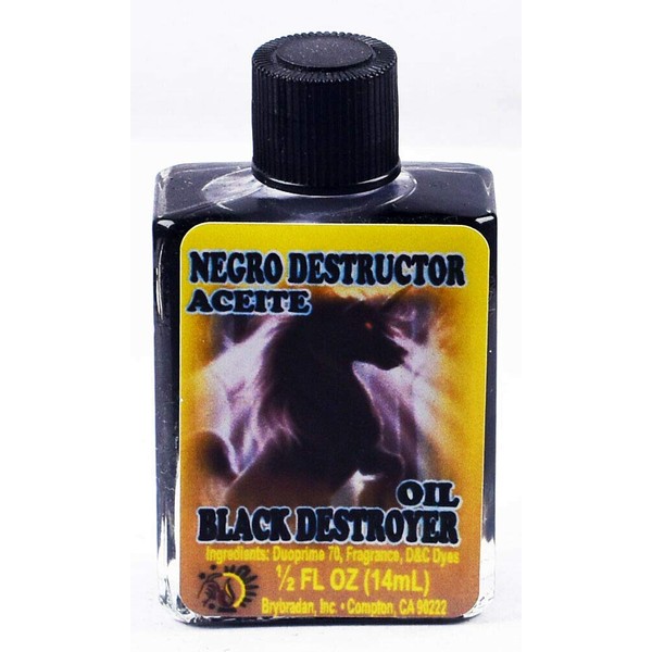12 PIECES BRYBRADAN BLACK DESTROYER SPIRITUAL OIL NEGRO DESTRUCTOR ACEITE ESPIRITUAL -1/2 FL OZ 14.7ML