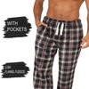 INSIGNIA 2 Pack Mens Fleece Check Pyjamas Lounge Pants Bottoms