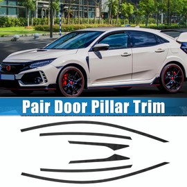 X AUTOHAUX 6 Pcs Windshield B Pillar Trim Exterior Garnish Left and Right for Honda Civic 2016-2021 Carbon Fiber Pattern Black