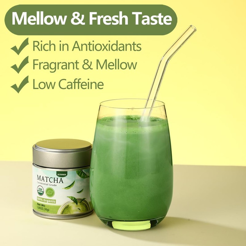 Ceremonial Grade Matcha Green Tea Powder, 1.06 Oz/30g, 100% Organic