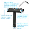 YOUSHARES Skateboard Tool, T-Bone Roller Skate Tool new, Multi T