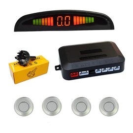 Car Parking Sensor, Rear Reversing Radar System with 4 Sensors, Wireless Reverse Backup LED Alarm Buzzer Reminder 5 Colors