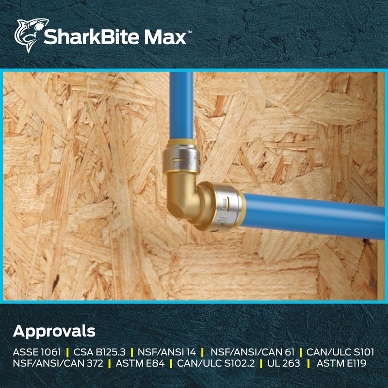 SharkBite Max 3/4 Inch x 1/2 Inch 90 Degree Reducing