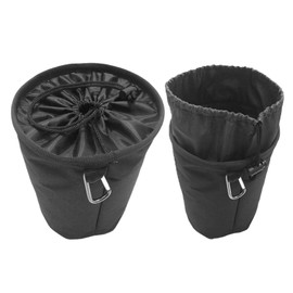 Huipalon Black Peg Bag for Washing Line with Hanger 20×28Cm Waterproof Clothes Peg Bag with Drawstring & Carabiner Hold Up to 200 Pegs Bucket Trim Peg Bags 7.8×11 Inch