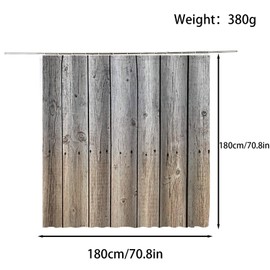 FAIRYGATE B8321 Shower Curtain with Motif Bath Curtain Anti-Mould Shower Curtain Anti Bacterial Washable Waterproof Polyester Textile 180 x 180 cm with 12 Shower Curtain Hooks