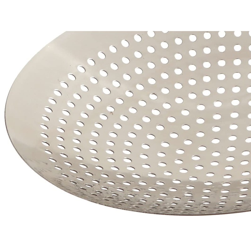 Winco Stainless Steel Round Skimmer, 12-Inch, Medium