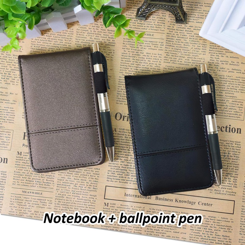 Elezeal Soft Leather A7 Notebook Pocket Refill Notepad Holder Set,