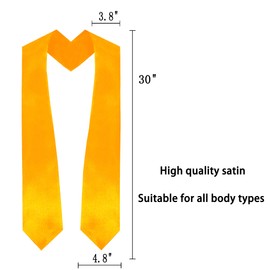 gradois Unisex Adult Plain Graduation Stole/Sash 60" long