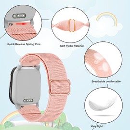 Issinlky Kids Elastic Nylon Band for Xplora X6, Soft Stretchy Girls Boys Replacement Woven Band for Xplora X6 Play